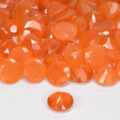 Gemas de Cornalina Naranja claro natural de 0.49 ct, Corte Redondo, Translúcido