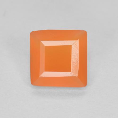Cornalina naranja batata natural de 0,53 ct, cuadrado, transparente