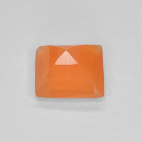 Cornalina naranja batata natural de 0,53 ct, cuadrado, transparente