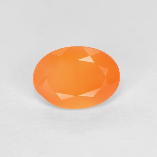 Cornalina naranja natural de 0,74 ct, corte óvalo, transparente