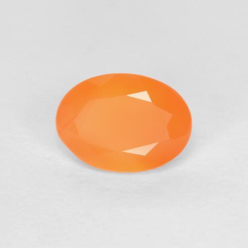 Cornalina naranja natural de 0,74 ct, corte óvalo, transparente