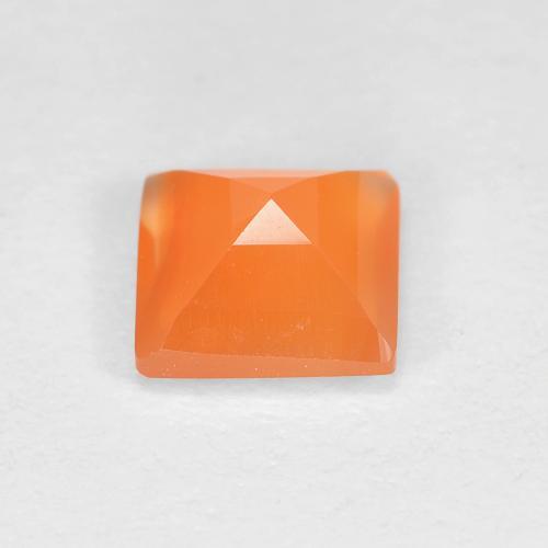 Cornalina Naranja intenso natural de 0.64 ct, Cuadrado, Transparente