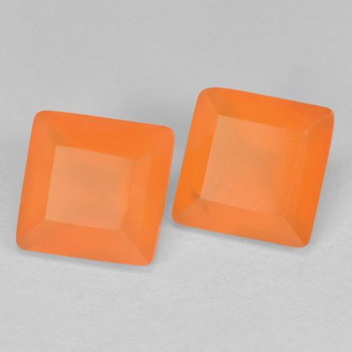 Gemas de Cornalina Naranja oscuro natural de 1.28 ct, Cuadrado, Transparente