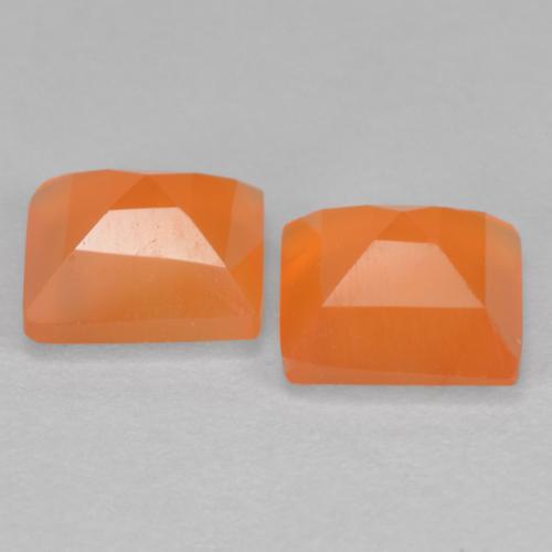 Gemas de Cornalina Naranja oscuro natural de 1.28 ct, Cuadrado, Transparente