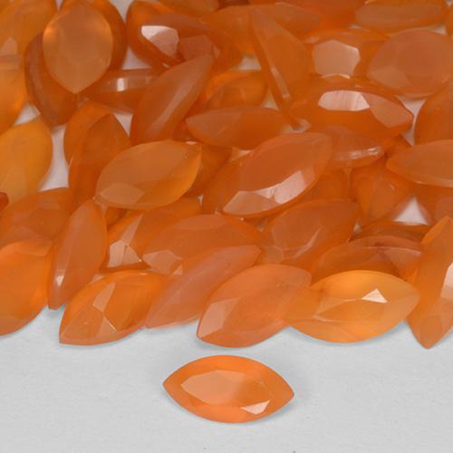Gemas de Cornalina Naranja rojizo natural de 1.53 ct, Marquesa, Translúcido