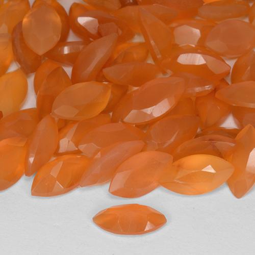 Gemas de Cornalina Naranja rojizo natural de 1.53 ct, Marquesa, Translúcido