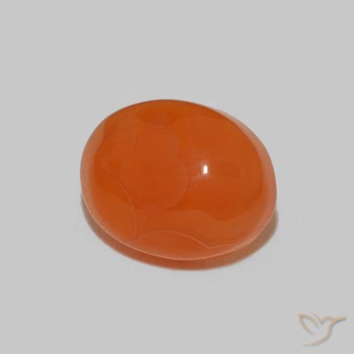 Cornalina Naranja rojizo oscuro natural de 2.18 ct, Ovalada, Opaco