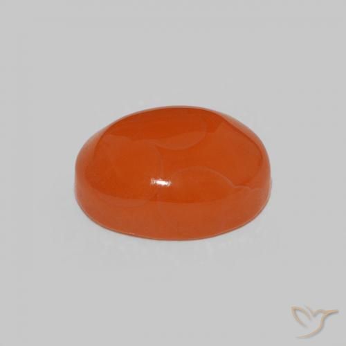 Cornalina Naranja rojizo oscuro natural de 2.18 ct, Ovalada, Opaco