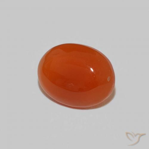 Cornalina naranja natural de 1,59 ct, corte óvalo, opaco