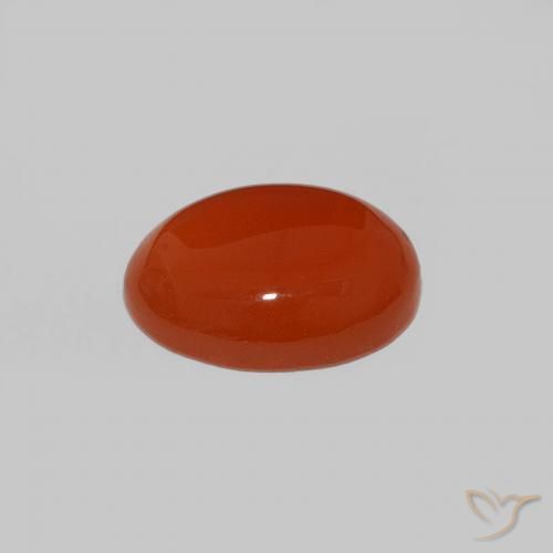 Cornalina naranja natural de 1,59 ct, corte óvalo, opaco