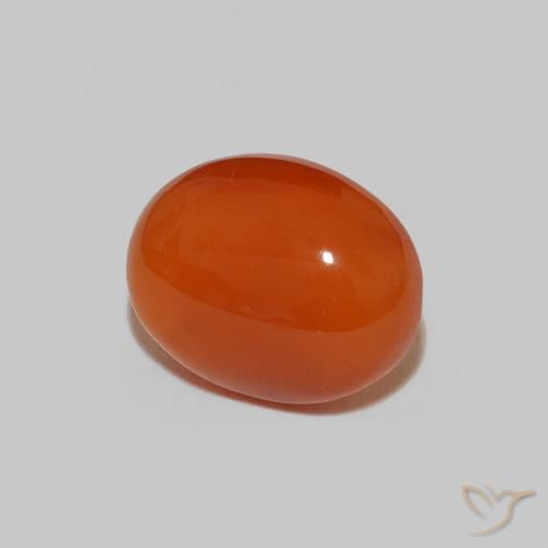 Cornalina Ámbar naranja natural de 2.63 ct, Ovalada, Opaco