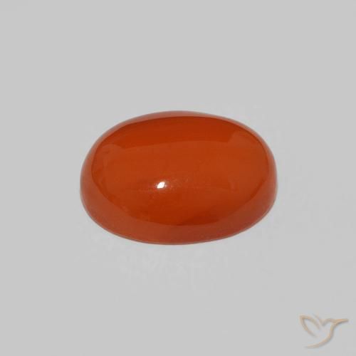 Cornalina Ámbar naranja natural de 2.63 ct, Ovalada, Opaco
