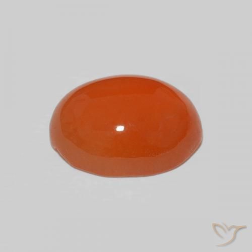 Cornalina Naranja intenso natural de 2.48 ct, Ovalada, Opaco
