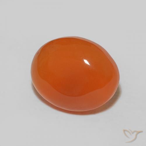 Cornalina Naranja intenso natural de 2.74 ct, Ovalada, Opaco