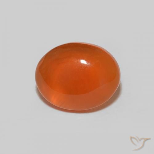 Cornalina naranja fuego natural de 1,91 ct, corte óvalo, opaco