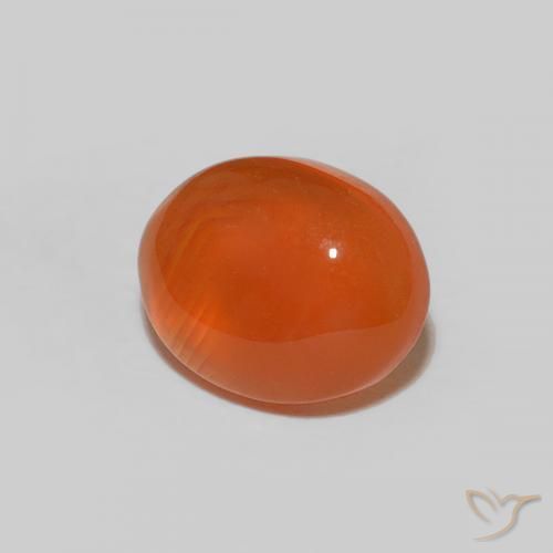 Cornalina naranja fuego natural de 1,91 ct, corte óvalo, opaco