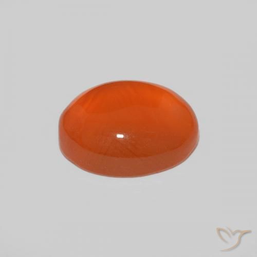 Cornalina naranja fuego natural de 1,91 ct, corte óvalo, opaco