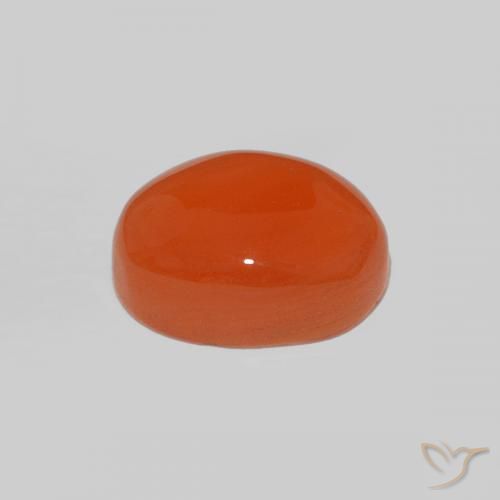 Cornalina Naranja rojizo oscuro natural de 2.22 ct, Ovalada, Opaco