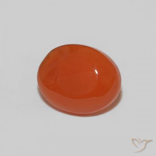 Cornalina Naranja fuego natural de 1.72 ct, Ovalada, Opaco
