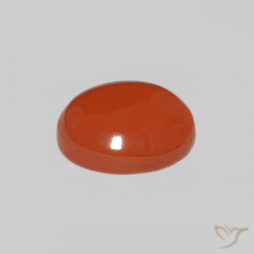 Cornalina Naranja fuego natural de 1.72 ct, Ovalada, Opaco