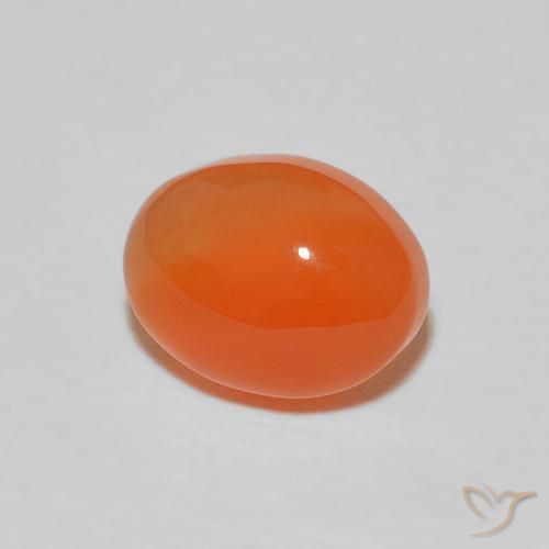 Cornalina Naranja intenso natural de 2.34 ct, Ovalada, Opaco