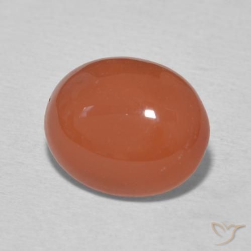Cornalina Naranja medio natural de 3.15 ct, Ovalada, Opaco