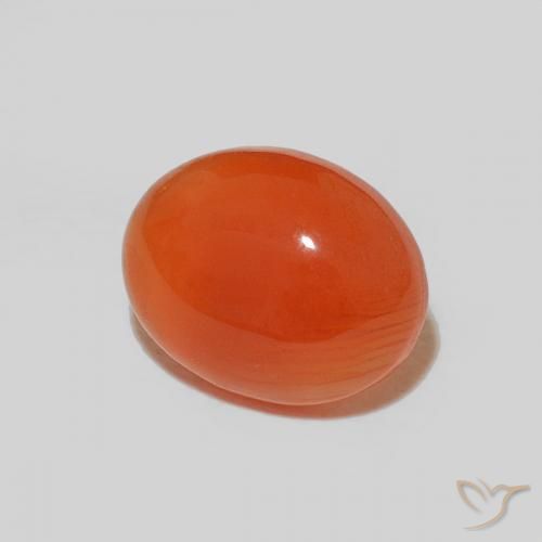 Cornalina Naranja rojizo oscuro natural de 1.83 ct, Corte Óvalo, Opaco