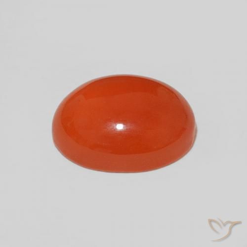 Cornalina Naranja rojizo oscuro natural de 1.83 ct, Corte Óvalo, Opaco