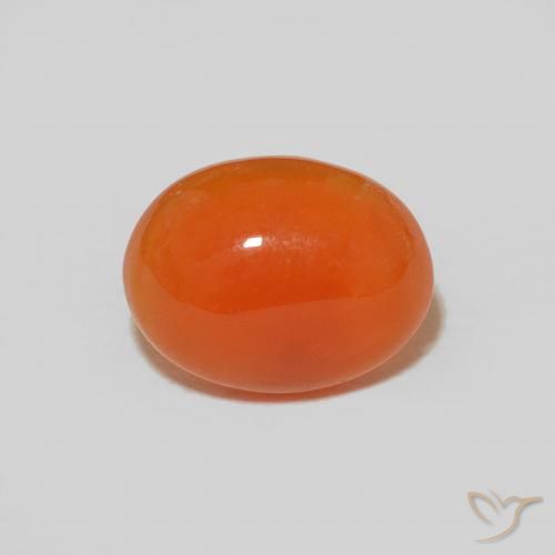 Cornalina Naranja intenso natural de 1.57 ct, Corte Óvalo, Opaco