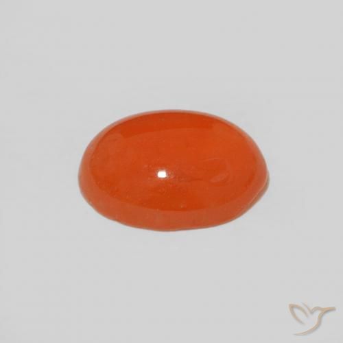 Cornalina Naranja intenso natural de 1.57 ct, Corte Óvalo, Opaco