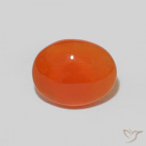 Cornalina Naranja medio natural de 1.54 ct, Corte Óvalo, Opaco