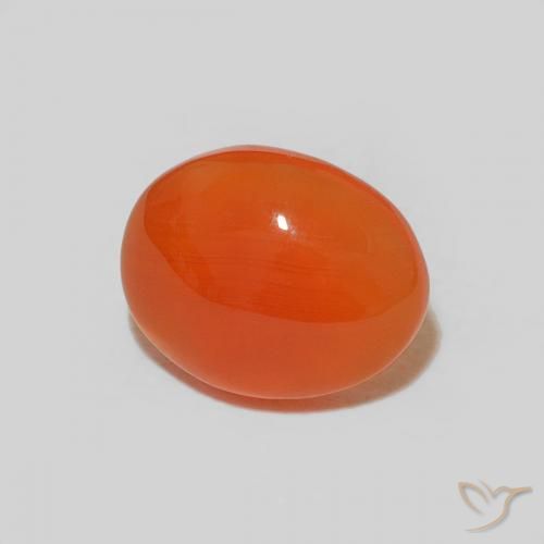 Cornalina Naranja medio natural de 1.54 ct, Corte Óvalo, Opaco
