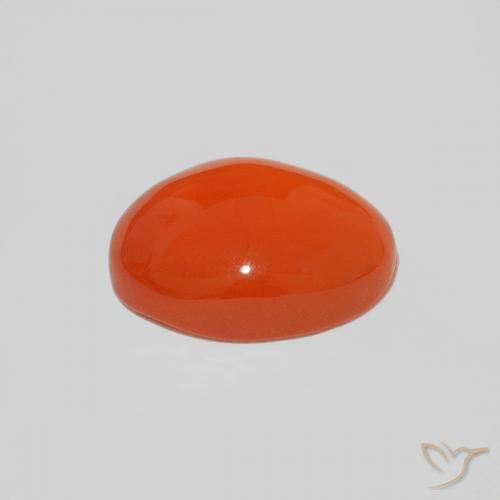 Cornalina Naranja medio natural de 1.54 ct, Corte Óvalo, Opaco