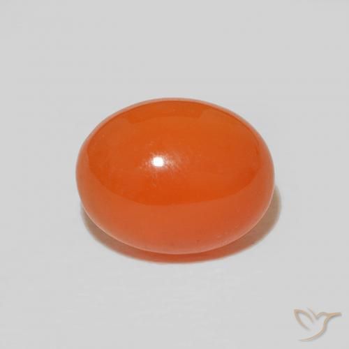 Cornalina Naranja rojizo oscuro natural de 2.17 ct, Corte Óvalo, Opaco