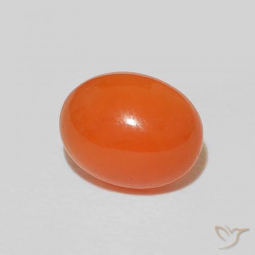 Cornalina Naranja rojizo oscuro natural de 2.17 ct, Corte Óvalo, Opaco