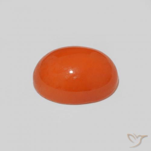 Cornalina Naranja rojizo oscuro natural de 2.17 ct, Corte Óvalo, Opaco