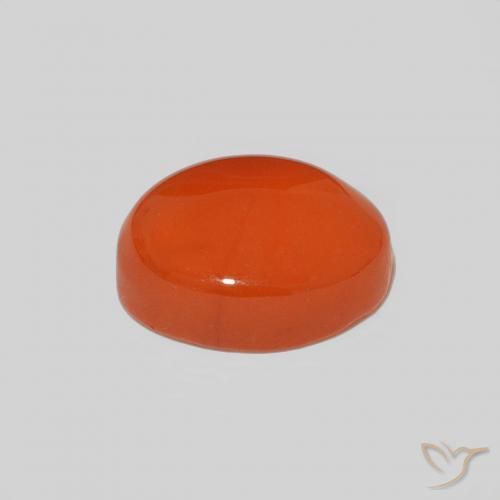 Cornalina Naranja medio natural de 2.04 ct, Ovalada, Opaco