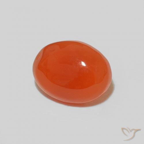 Cornalina Naranja intenso natural de 1.77 ct, Ovalada, Opaco