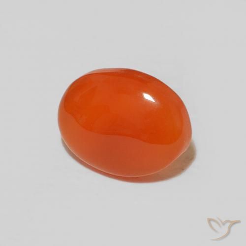 Cornalina Naranja intenso natural de 1.63 ct, Ovalada, Opaco
