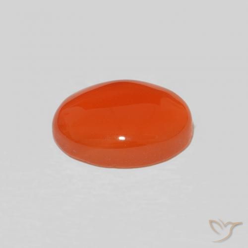 Cornalina Naranja intenso natural de 1.63 ct, Ovalada, Opaco