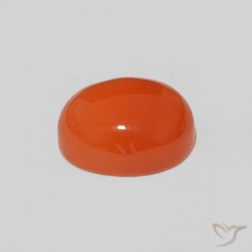 Cornalina naranja intenso natural de 1,53 ct, corte óvalo, opaco