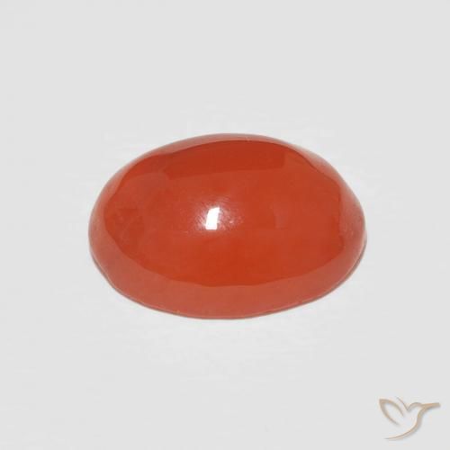 Cornalina Naranja medio natural de 2.52 ct, Ovalada, Opaco