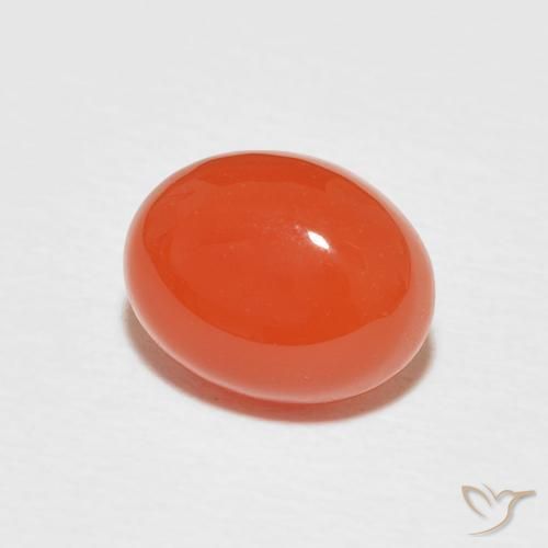 Cornalina Naranja intenso natural de 2.08 ct, Ovalada, Opaco