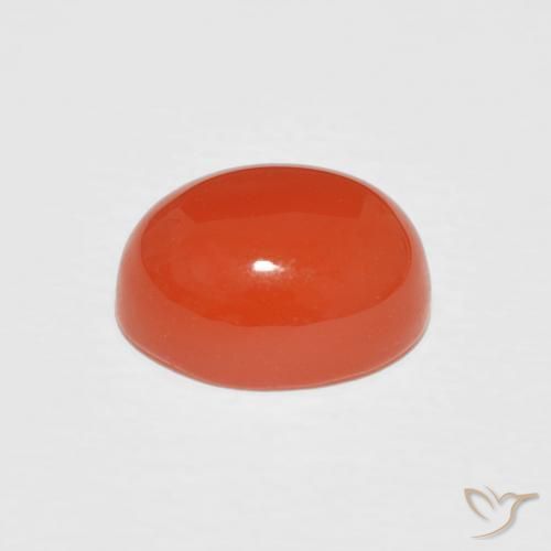 Cornalina Naranja intenso natural de 2.08 ct, Ovalada, Opaco