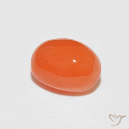 Cornalina Naranja rojizo oscuro natural de 1.89 ct, Ovalada, Opaco