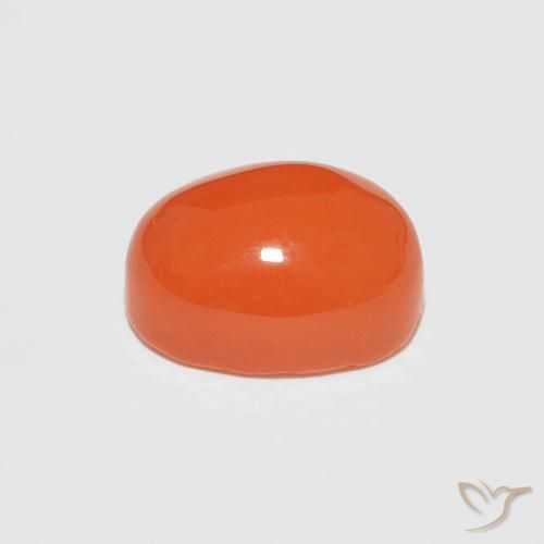 Cornalina Naranja rojizo oscuro natural de 1.89 ct, Ovalada, Opaco
