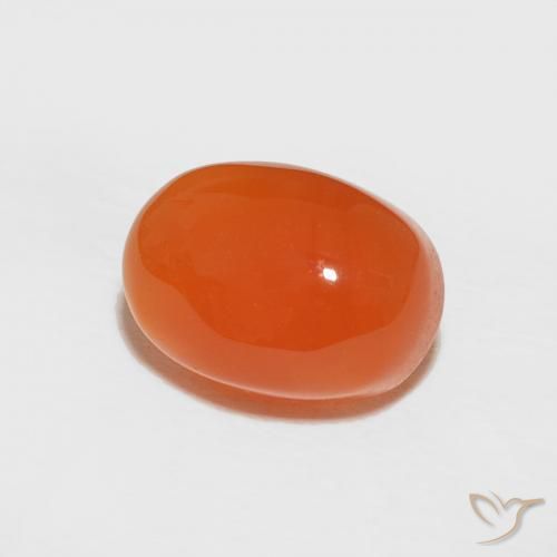 Cornalina Naranja fuego natural de 1.81 ct, Ovalada, Opaco