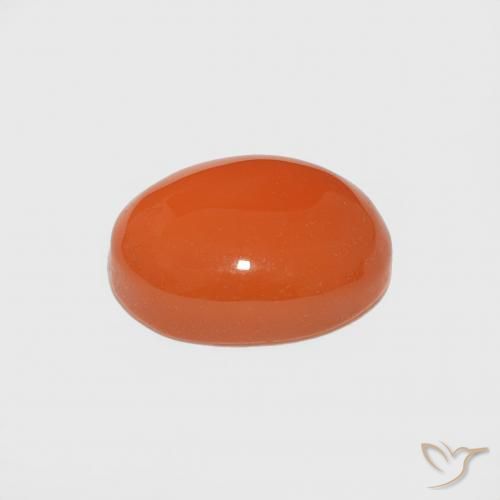 Cornalina Naranja fuego natural de 1.78 ct, Ovalada, Opaco