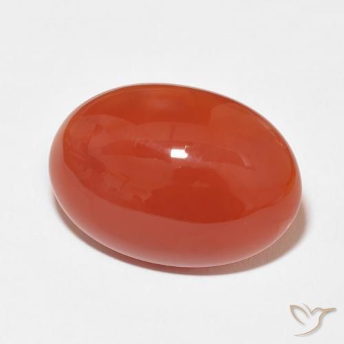 Cornalina Rojo fuego natural de 26.59 ct, Ovalada, Opaco