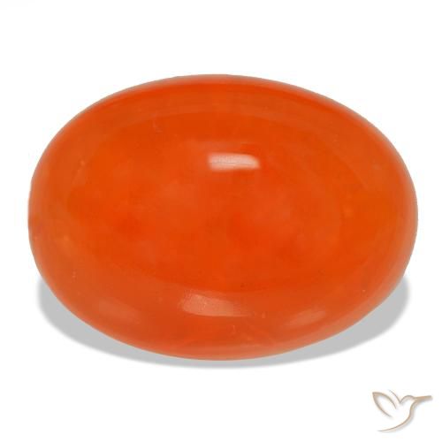 Cornalina naranja natural de 14,34 ct, corte óvalo, transparente